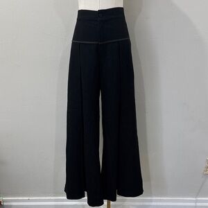 Vintage Clara Collins Paris Wool Wide Leg Pleated Pants | Y2K Paris Fashion